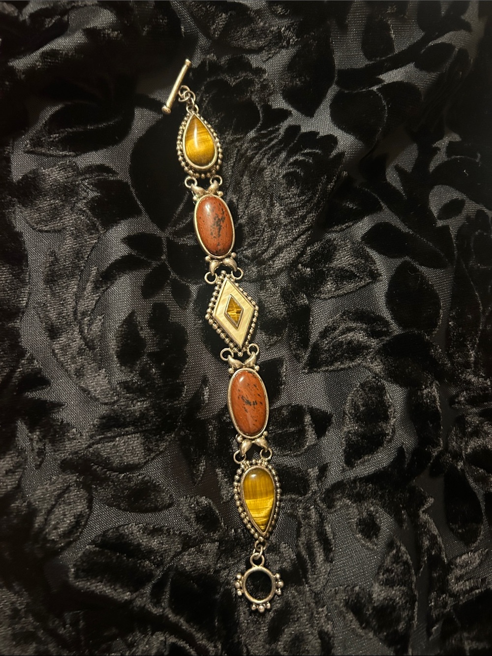 Whitney Kelly Gold and Amber Stone Link Bracelet - Women Jewelry 925 silver